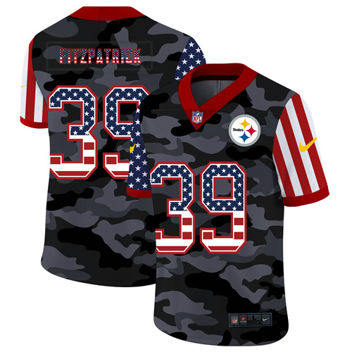 Nike Steelers 39 Minkah Fitzpatrick Camo 2020 USA Flag Salute To Service Limited Jersey
