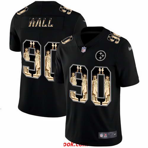 Nike Steelers 90 T.J. Watt Black Statue Of Liberty Limited Jersey