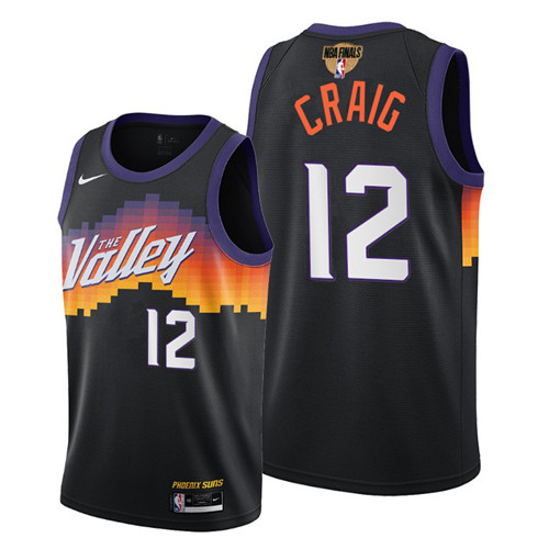 Nike Suns #12 Torrey Craig Men's 2021 NBA Finals Bound City Edition Jersey Black