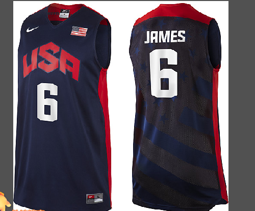 Nike Team USA #6 LeBron James Dark Blue Stitched NBA Jersey