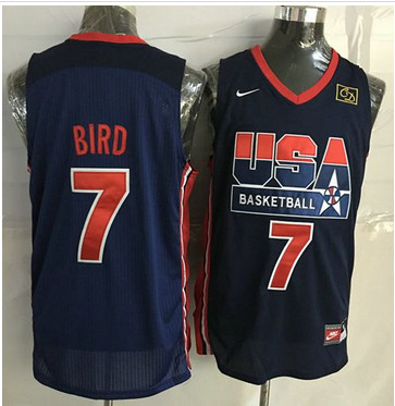 Nike Team USA #7 Larry Bird Dark Blue 2012 USA Basketball Retro Stitched NBA Jersey