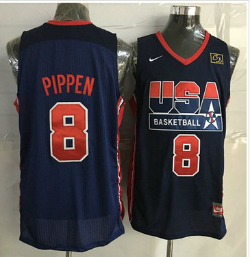 Nike Team USA #8 Scottie Pippen Dark Blue 2012 USA Basketball Retro Stitched NBA Jersey