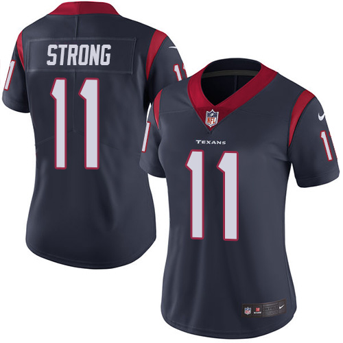 Nike Texans #11 Jaelen Strong Navy Blue Team Color Women's Stitched NFL Vapor Untouchable Limited Jersey