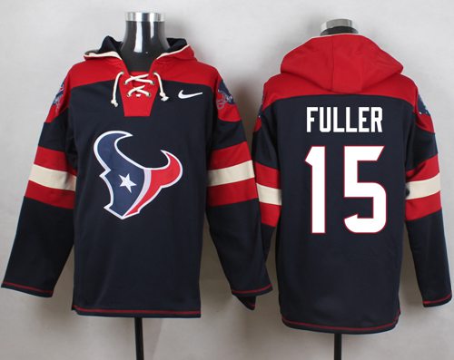 Nike Texans #15 Will Fuller Navy Blue Player Pullover Hoodie