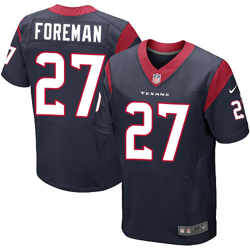 Nike Texans #27 D'Onta Foreman Navy Blue Team Color Men's Stitched NFL Elite Jersey