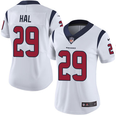 Nike Texans #29 Andre Hal White Women's Stitched NFL Vapor Untouchable Limited Jersey