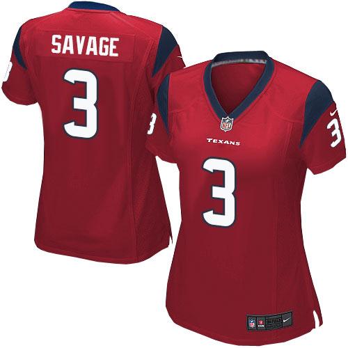 Nike Texans #3 Tom Savage Red Alternate Women's Stitched NFL Elite Jersey