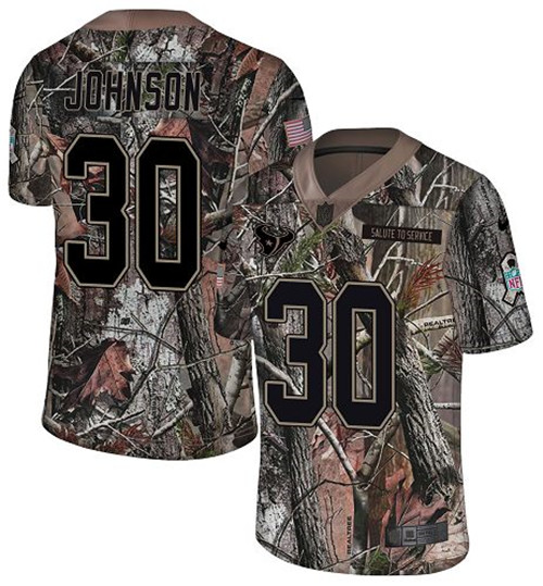 Nike Texans #30 Kevin Johnson Camo Men's Stitched NFL Limited Rush Realtree Jersey