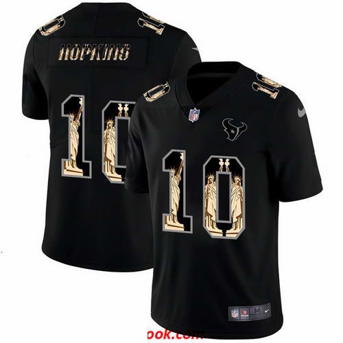 Nike Texans 10 DeAndre Hopkins Black Statue Of Liberty Limited Jersey