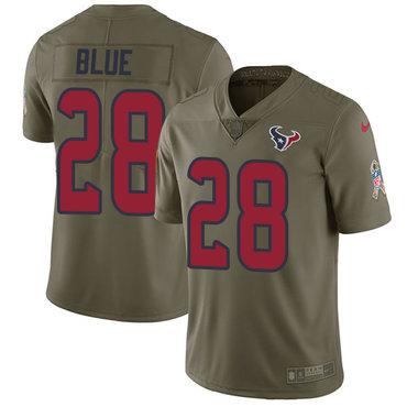 Nike Texans 28 Alfred Blue Olive Salute To Service Limited Jersey