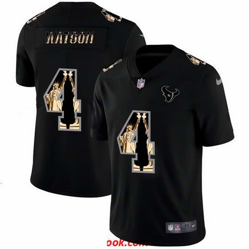 Nike Texans 4 Deshaun Watson Black Statue Of Liberty Limited Jersey