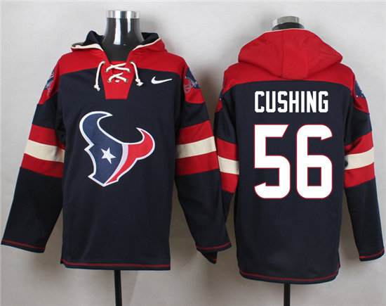 Nike Texans 56 Brian Cushing Navy Hooded Stitched Jersey