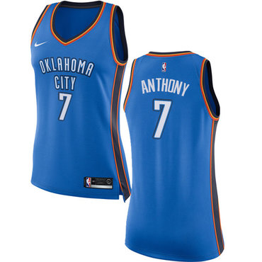Nike Thunder #7 Carmelo Anthony Blue Women's NBA Swingman Icon Edition Jersey