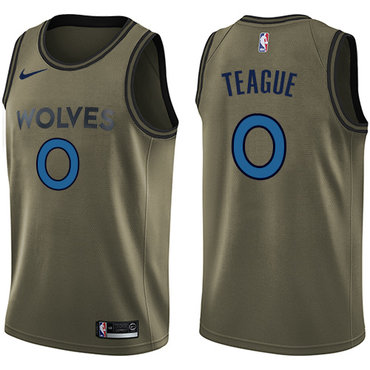 Nike Timberwolves #0 Jeff Teague Green Salute to Service NBA Swingman Jersey