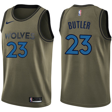Nike Timberwolves #23 Jimmy Butler Green Salute to Service NBA Swingman Jersey