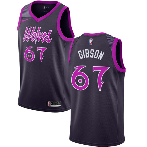 Nike Timberwolves #67 Taj Gibson Purple NBA Swingman City Edition 2018 19 Jersey