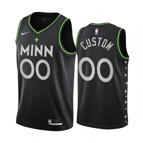 Nike Timberwolves Personalized Black NBA Swingman 2020-21 City Edition Jersey