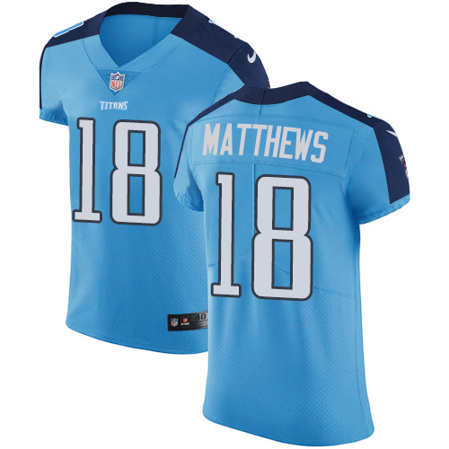 Nike Titans #18 Rishard Matthews Light Blue Team Color Men's Stitched NFL Vapor Untouchable Elite Jersey
