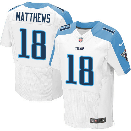 Nike Titans #18 Rishard Matthews White Men's Stitched NFL Elite Jersey
