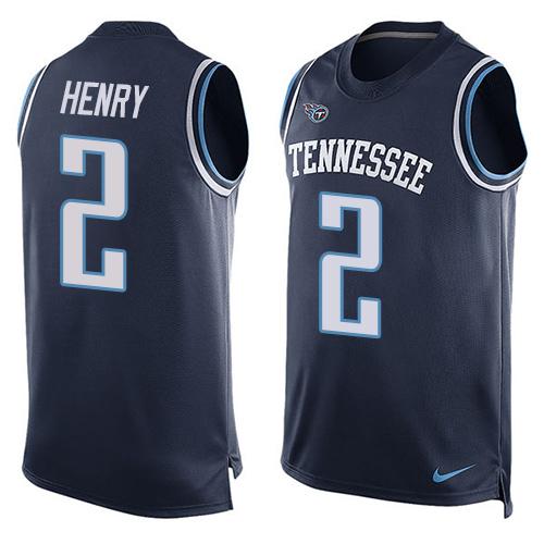 Nike Titans #2 Derrick Henry Navy Blue Alternate Men's Stitched NFL Limited Tank Top Jersey