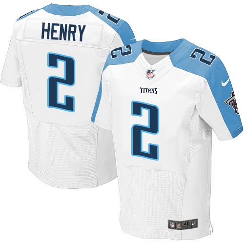 Nike Titans #2 Derrick Henry White Men's Stitched NFL Elite Jersey