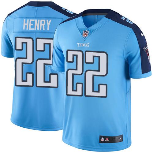 Nike Titans #22 Derrick Henry Light Blue Team Color Youth Stitched NFL Vapor Untouchable Limited Jersey