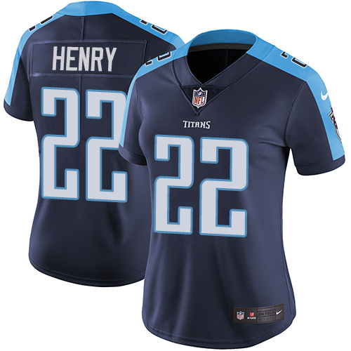 Nike Titans #22 Derrick Henry Navy Blue Alternate Women's Stitched NFL Vapor Untouchable Limited Jersey