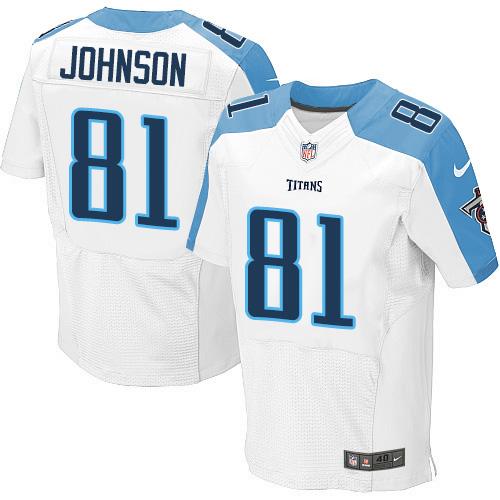 Nike Titans #81 Andre Johnson White Men's Stitched NFL Elite Jersey