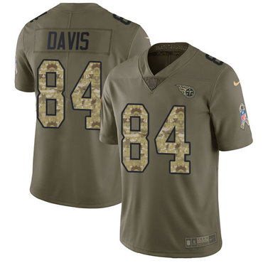 Nike Titans #84 Corey Davis Olive Camo Youth Stitched NFL Limited 2017 Salute to Service Jersey