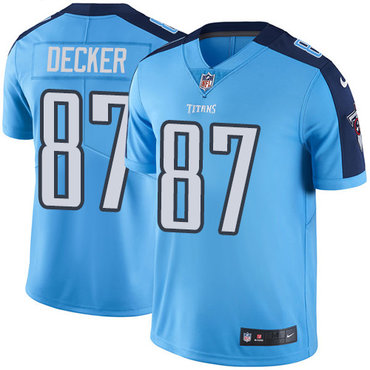 Nike Titans #87 Eric Decker Light Blue Men's Stitched NFL Limited Rush Jersey