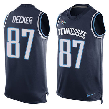 Nike Titans #87 Eric Decker Navy Blue Alternate Men's Stitched NFL Limited Tank Top Jersey