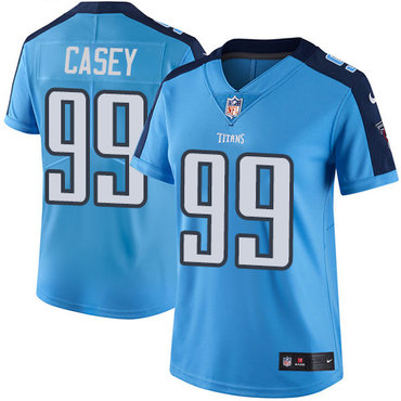 Nike Titans #99 Jurrell Casey Light Blue Team Color Women's Stitched NFL Vapor Untouchable Limited Jersey