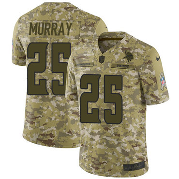 Nike Vikings #25 Latavius Murray Camo Youth Stitched NFL Limited 2018 Salute to Service Jersey