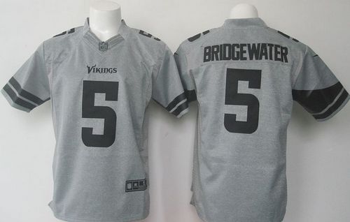 Nike Vikings #5 Teddy Bridgewater Gray Men's Stitched NFL Limited Gridiron Gray Jersey