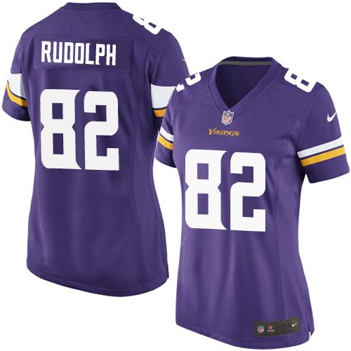 Nike Vikings #82 Kyle Rudolph Purple Team Color Women's Stitched NFL Elite Jersey