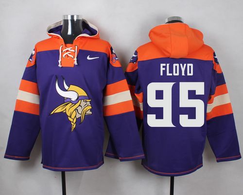 Nike Vikings #95 Sharrif Floydn Purple Player Pullover NFL Hoodie