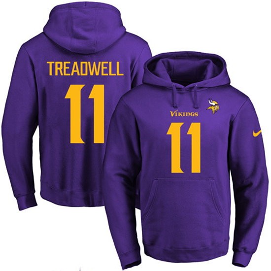 Nike Vikings 11 Laquon Treadwell Purple Men's Pullover Hoodie