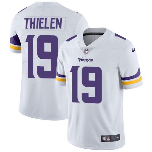 Nike Vikings 19 Adam Thielen White Vapor Untouchable Player Limited Jersey