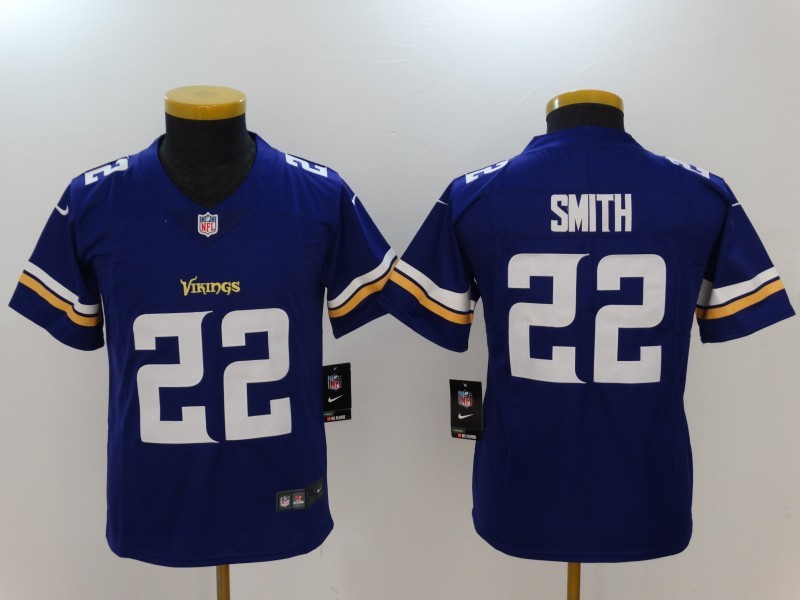 Nike Vikings 22 Harrison Smith Purple Vapor Untouchable Youth Limited Jersey