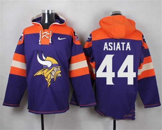 Nike Vikings 44 Matt Asiata Purple Hooded Jersey