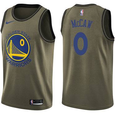 Nike Warriors #0 Patrick McCaw Green Salute to Service NBA Swingman Jersey