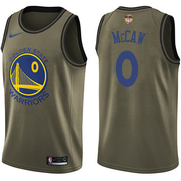 Nike Warriors #0 Patrick McCaw Green Salute to Service The Finals Patch Youth NBA Swingman Jersey