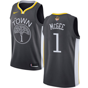 Nike Warriors #1 JaVale McGee Black The Finals Patch NBA Swingman Statement Edition Jersey