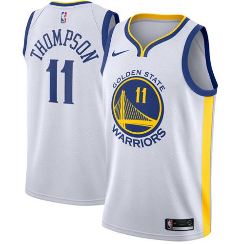 Nike Warriors #11 Klay Thompson White Stitched NBA Swingman Jersey