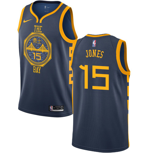 Nike Warriors #15 Damian Jones Navy NBA Swingman City Edition 2018 19 Jersey