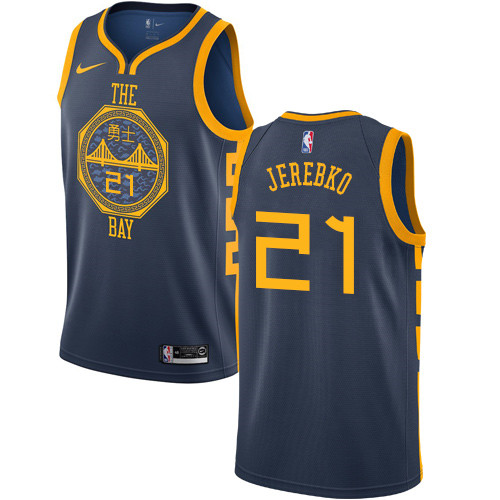 Nike Warriors #21 Jonas Jerebko Navy NBA Swingman City Edition 2018 19 Jersey
