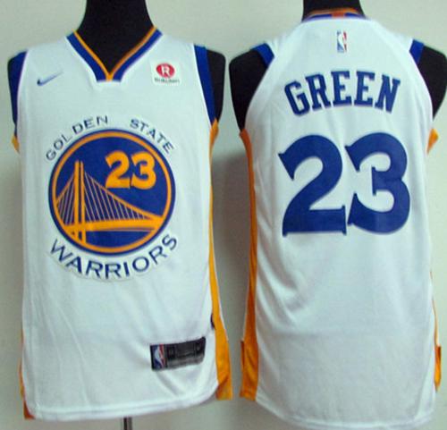 Nike Warriors #23 Draymond Green White Stitched NBA Swingman Jersey