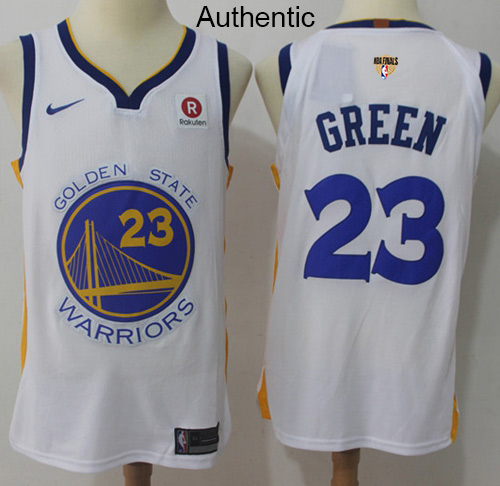 Nike Warriors #23 Draymond Green White The Finals Patch NBA Authentic Association Edition Jersey