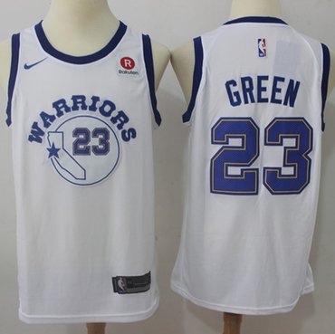 Nike Warriors #23 Draymond Green White Throwback NBA Swingman Hardwood Classics Jersey