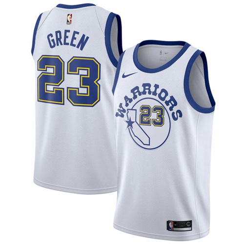 Nike Warriors #23 Draymond Green White Throwback NBA Swingman Hardwood Classics Jersey